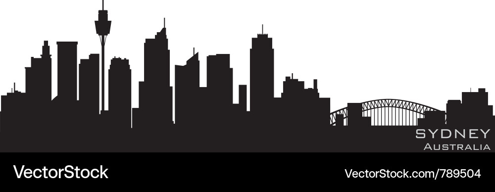 Sydney Skyline Silhouette Vector Image