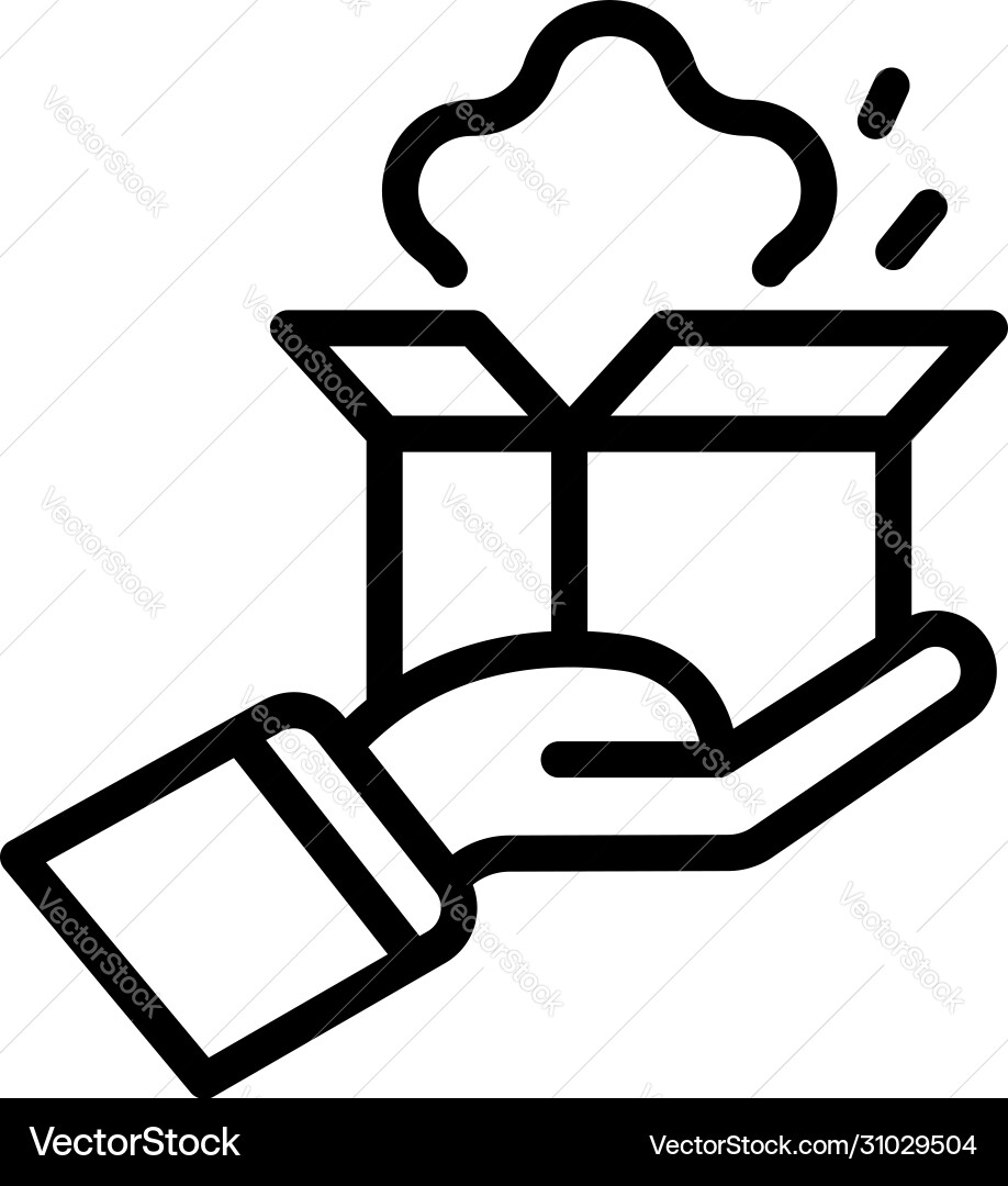 Take project box icon outline style Take project box icon outline style vector image