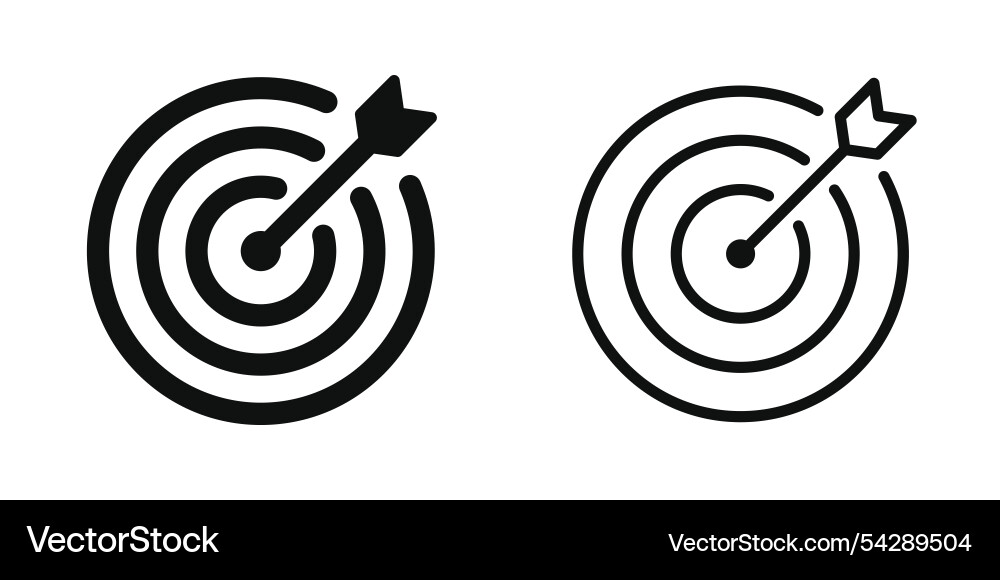 Target stroke and solid web icon set vector image