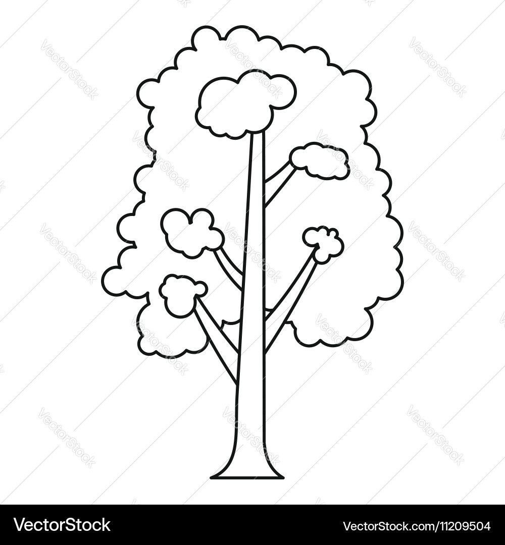 Tree icon outline style vector image