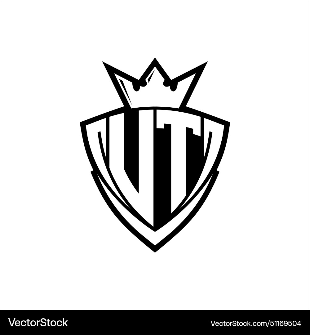 Ut letter logo with sharp triangle shield shape Ut letter logo with sharp triangle shield shape Vector Image