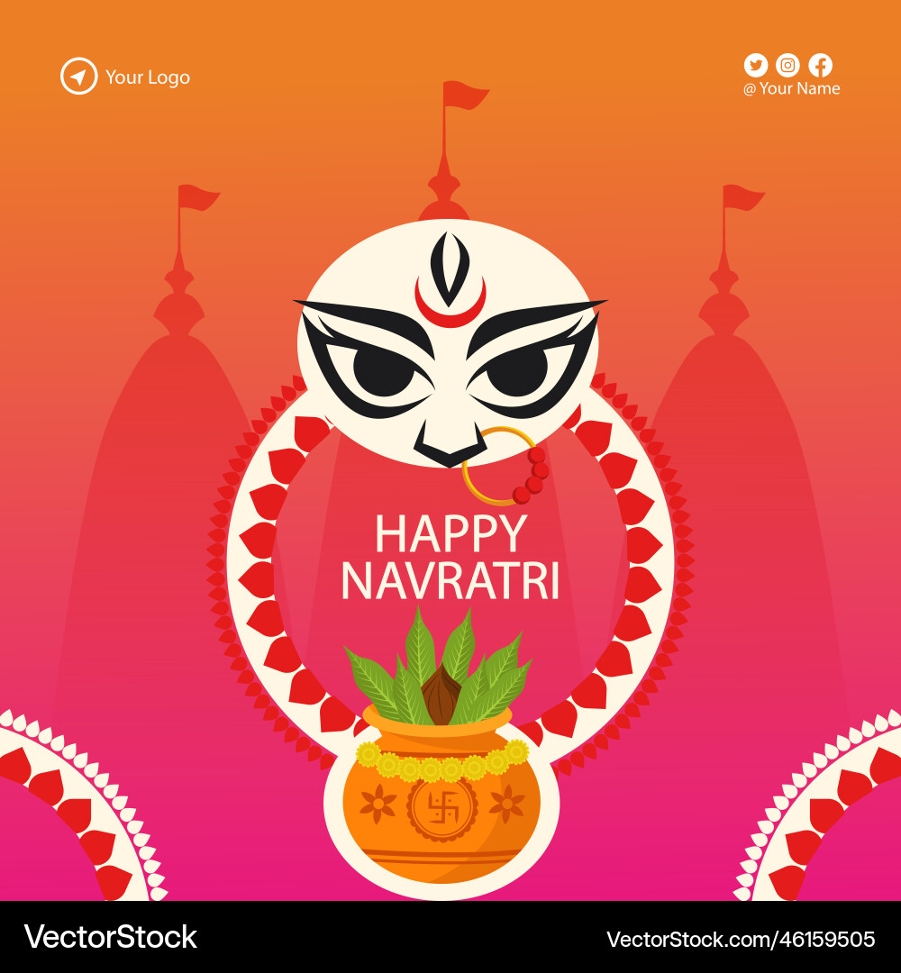 Banner design of happy navratri template Banner design of happy navratri template vector image