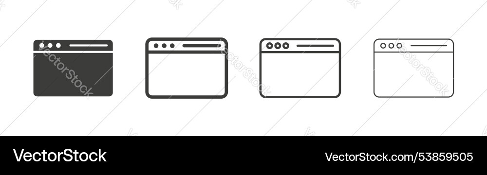 Browser window icon set Browser window icon set vector image