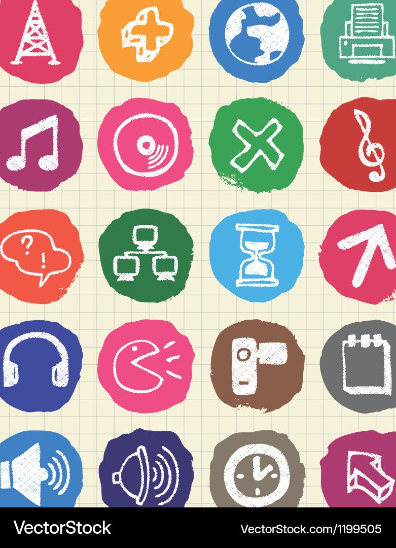 Chalkboard Network Icons vector image
