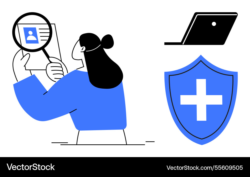 Digital identity verification and cybersecurity Digital identity verification and cybersecurity Vector Image