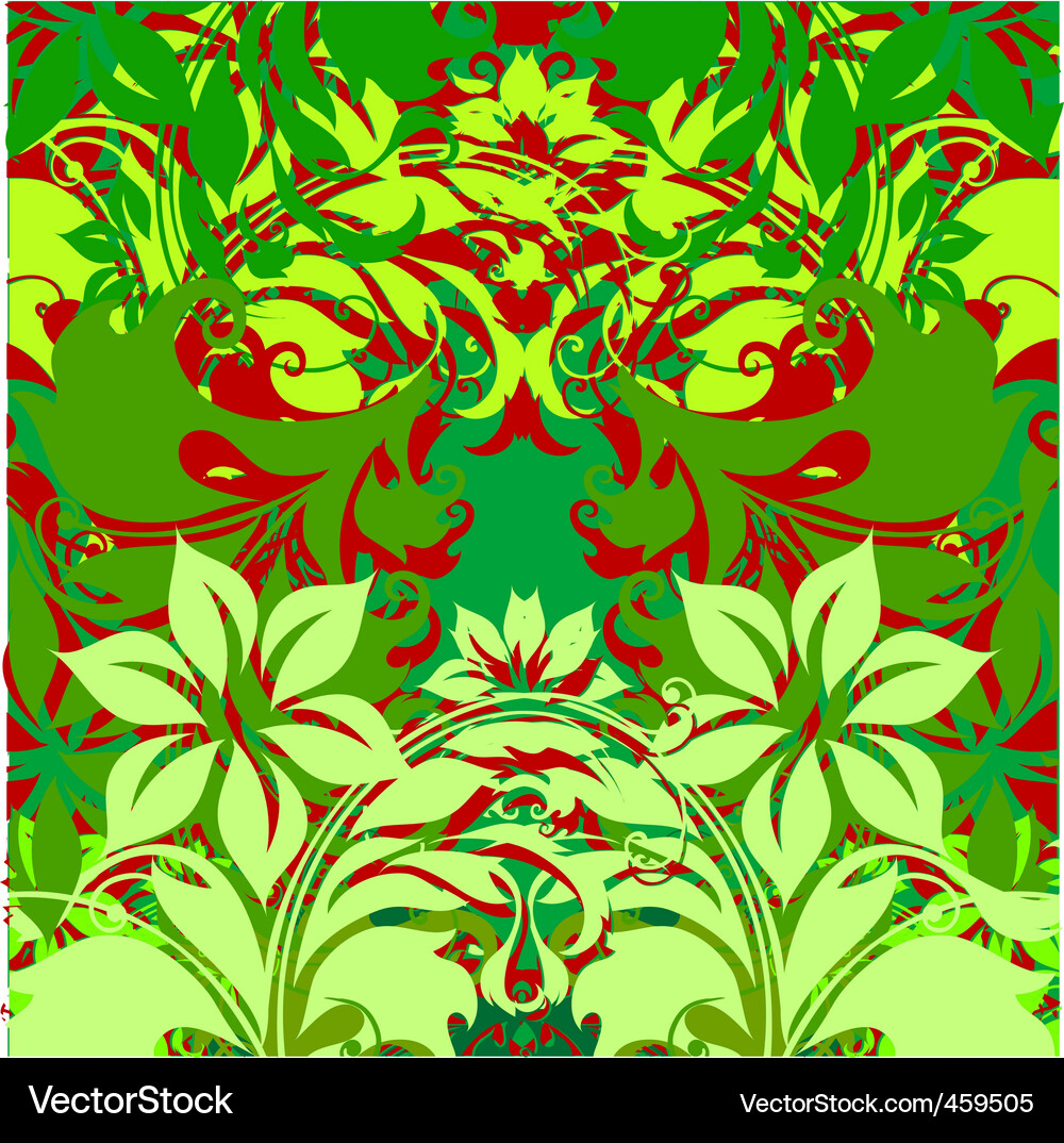 Flowers on green background Vector Image