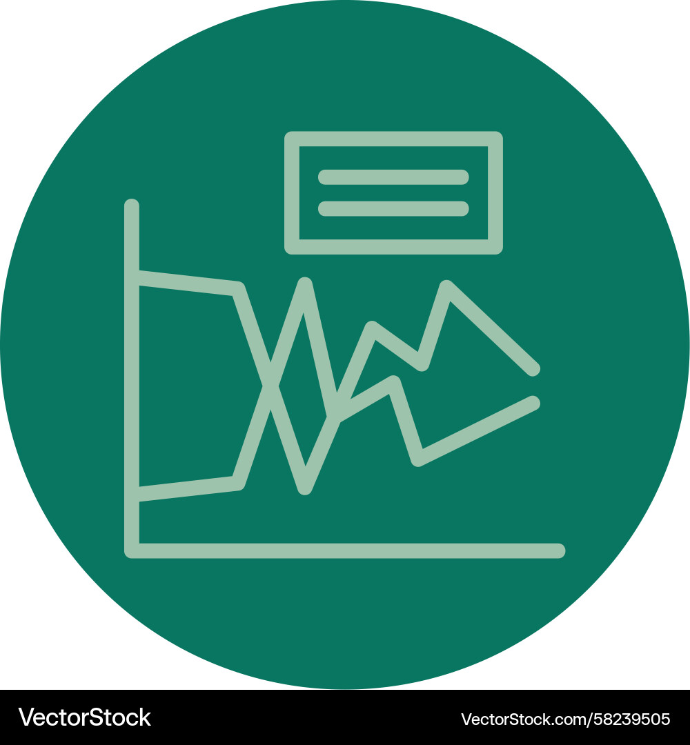 Multi-Colored Line Graph Icon Vector Image