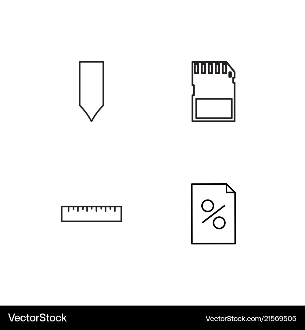 Office linear icons set simple outline Vector Image