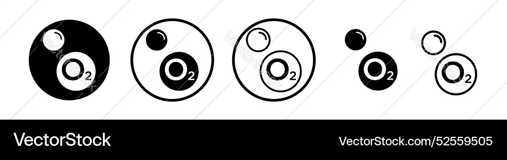 Oxygen o2 icon set on white background Oxygen o2 icon set on white background vector image