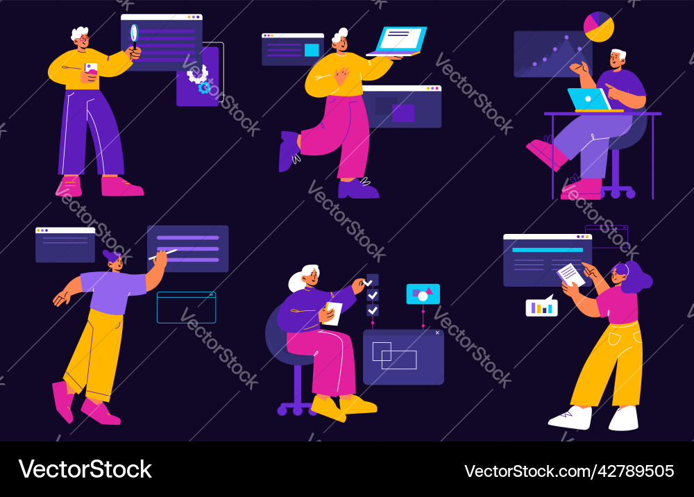 Process of mobile and web app development Process of mobile and web app development vector image