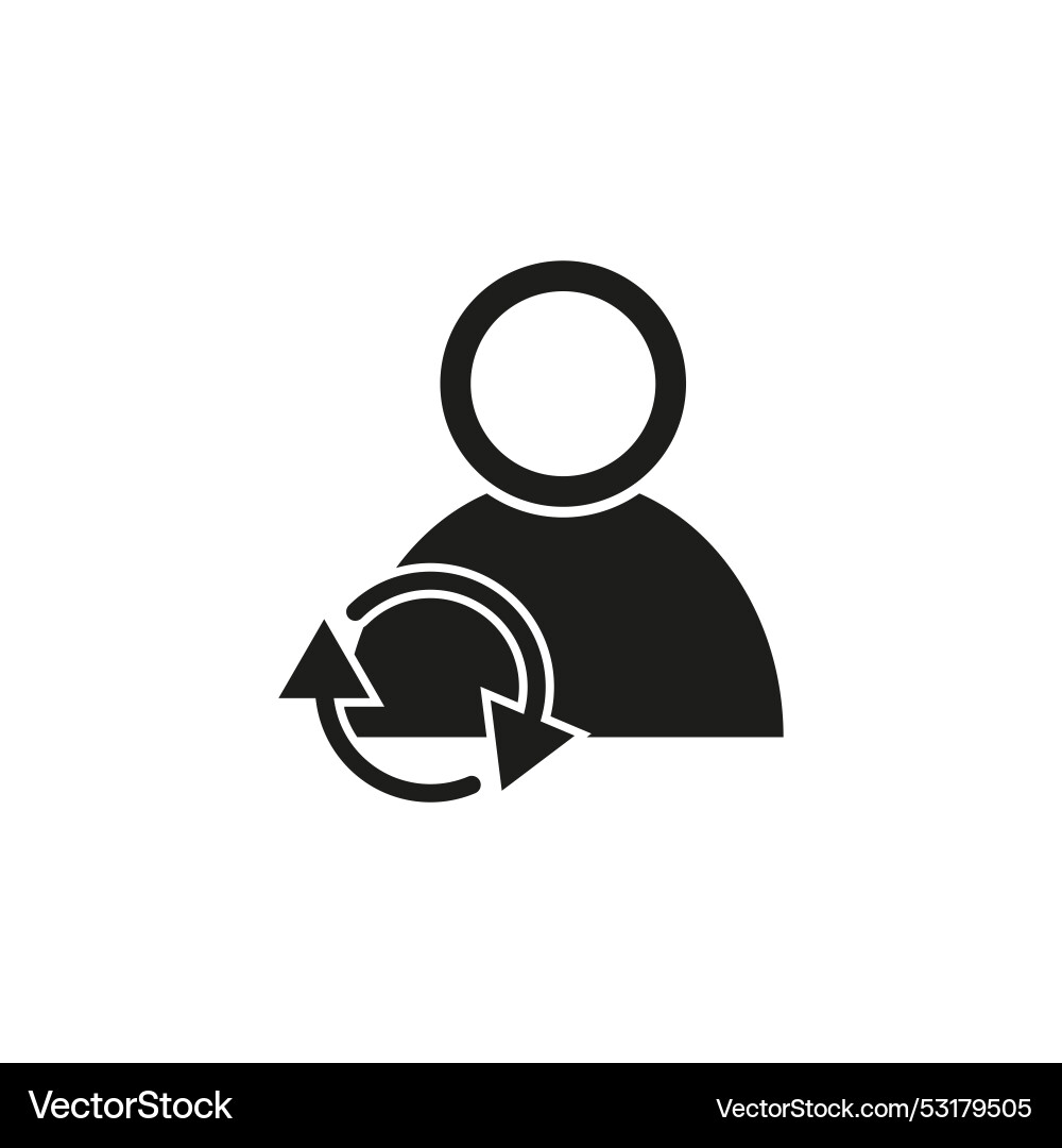 Users profile sign with update or refresh icon vector image