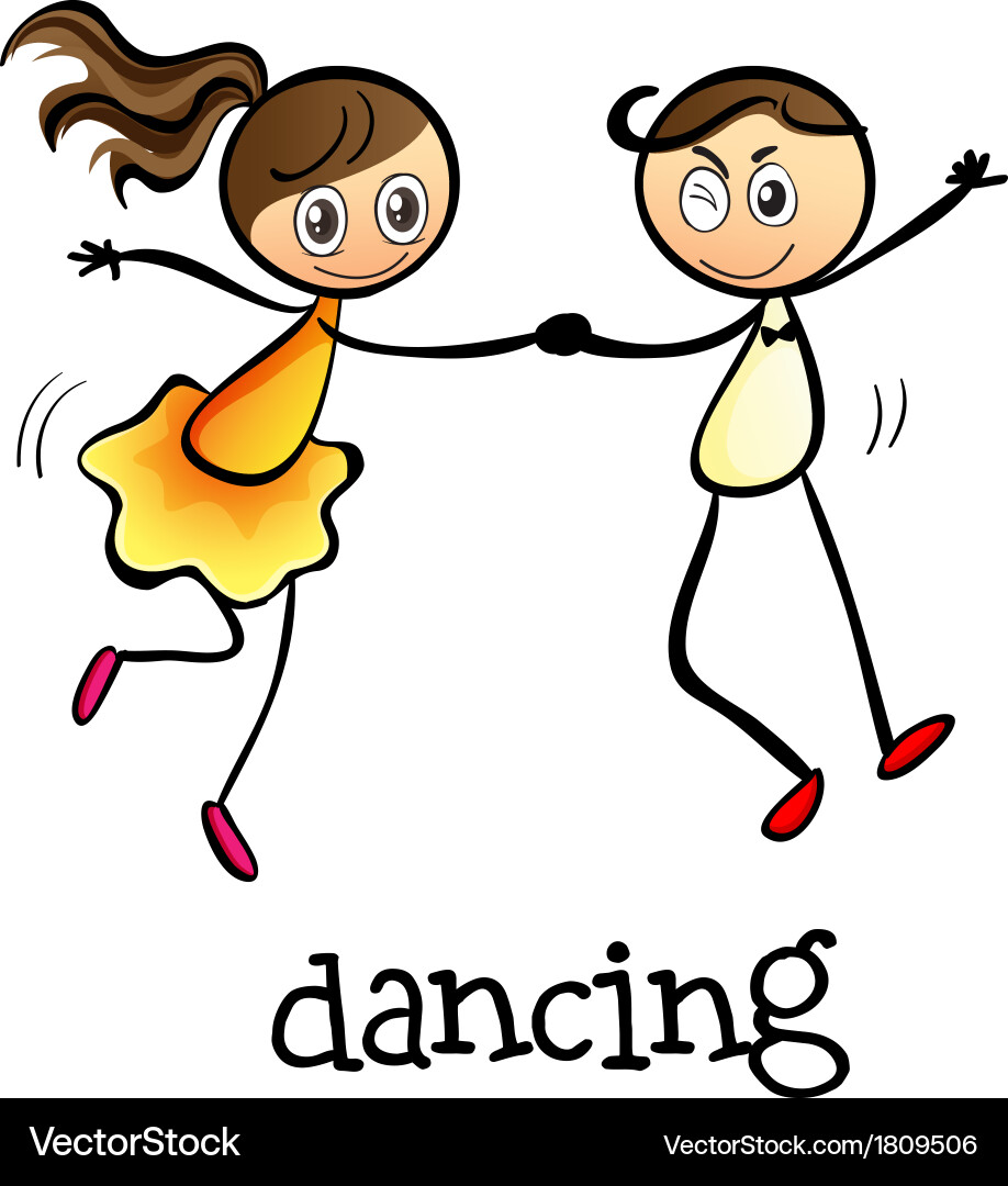 A girl and boy dancing vector image