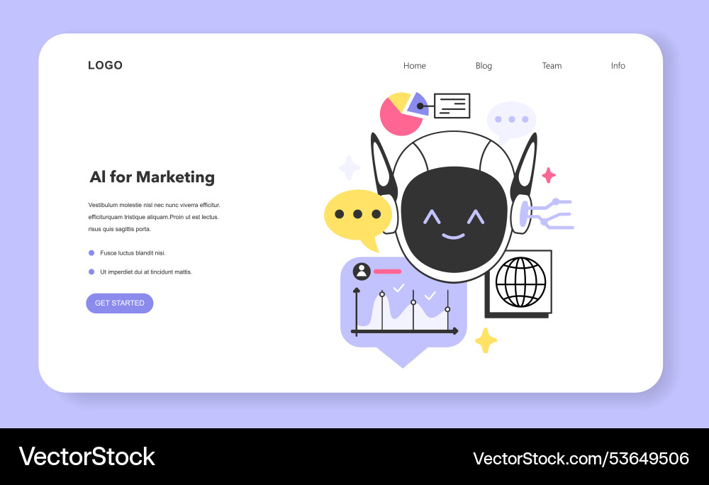 Ai or artificial intelligence in marketing web Vector Image