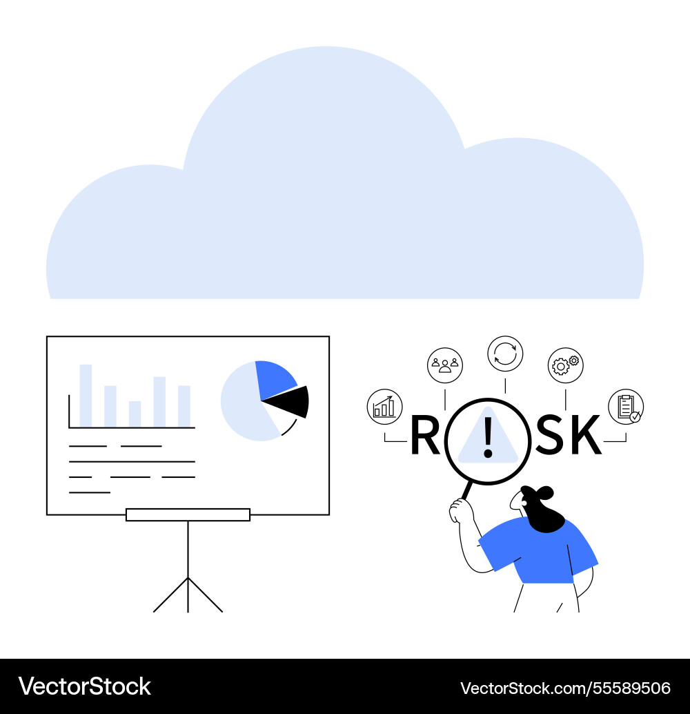 Analyzing risks with data visualization and cloud Analyzing risks with data visualization and cloud vector image