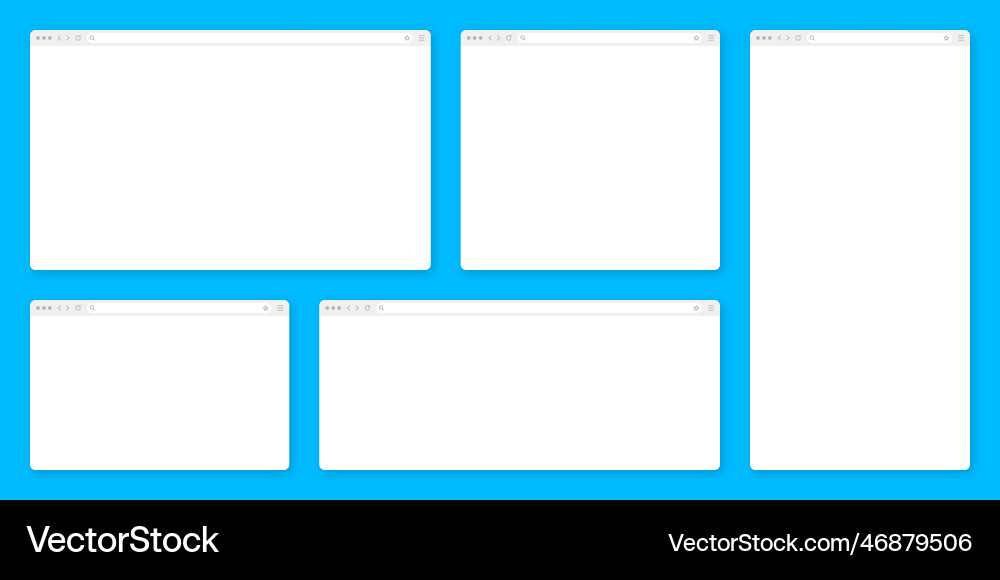 Blank web browser window with toolbar and search Vector Image