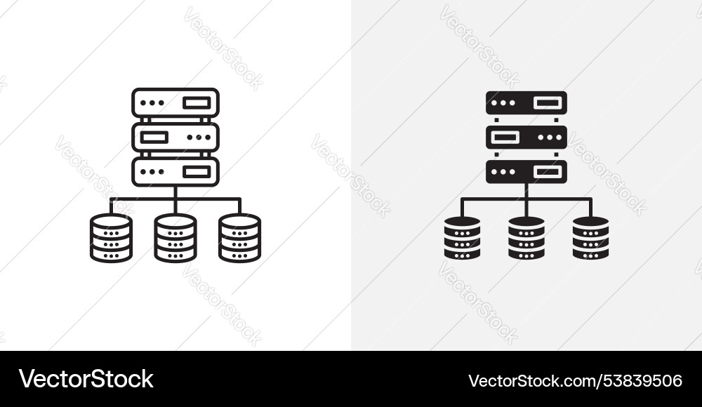 Database icon set vector image