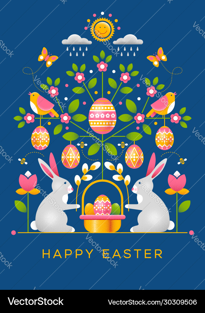 Easter greeting card in unusual style Easter greeting card in unusual style vector image