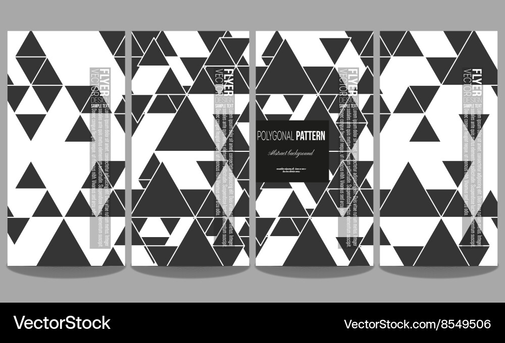 Flyers set triangular pattern abstract Vector Image