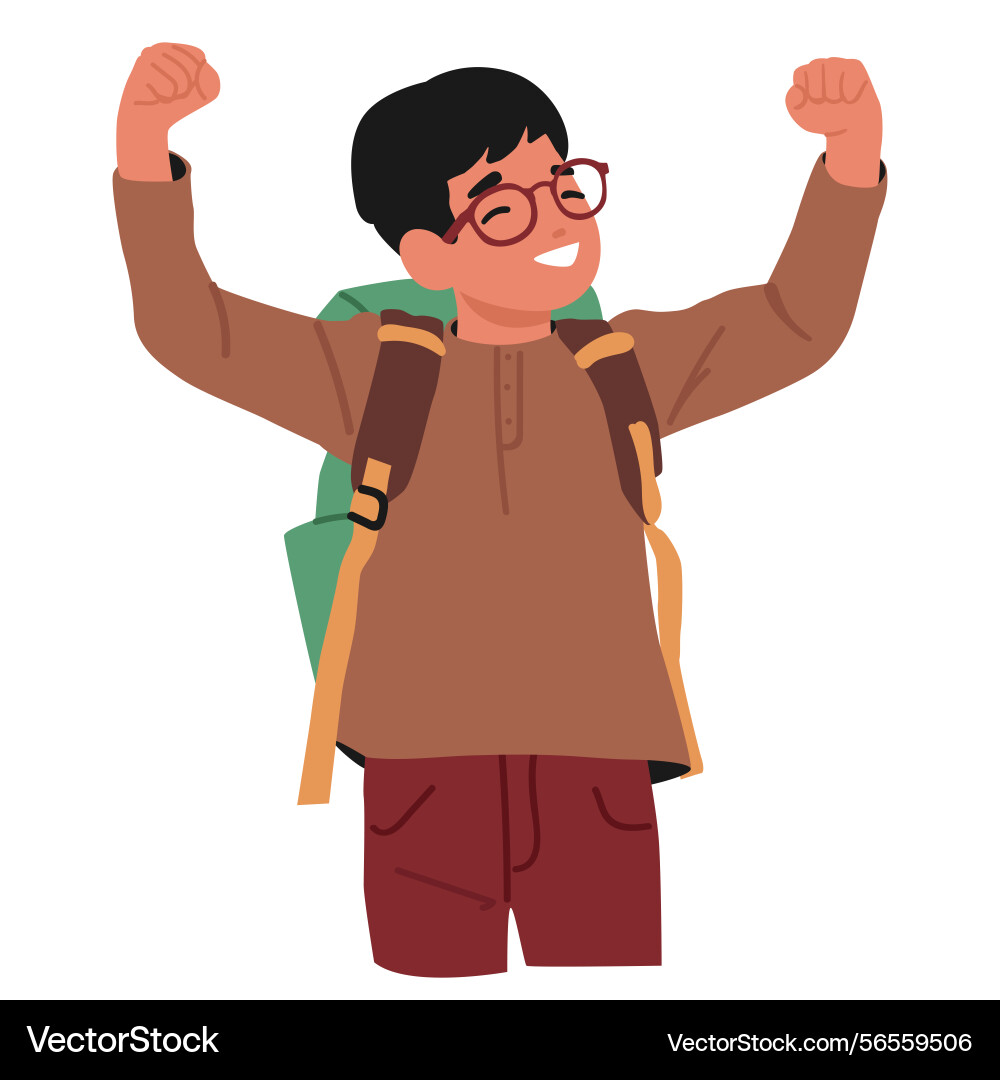 Happy smiling nerd boy cartoon geek character Happy smiling nerd boy cartoon geek character vector image
