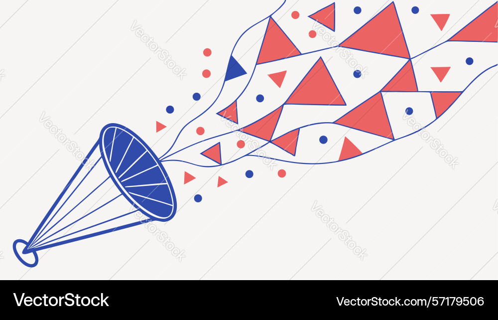 Megaphone with dynamic abstract geometric burst vector image