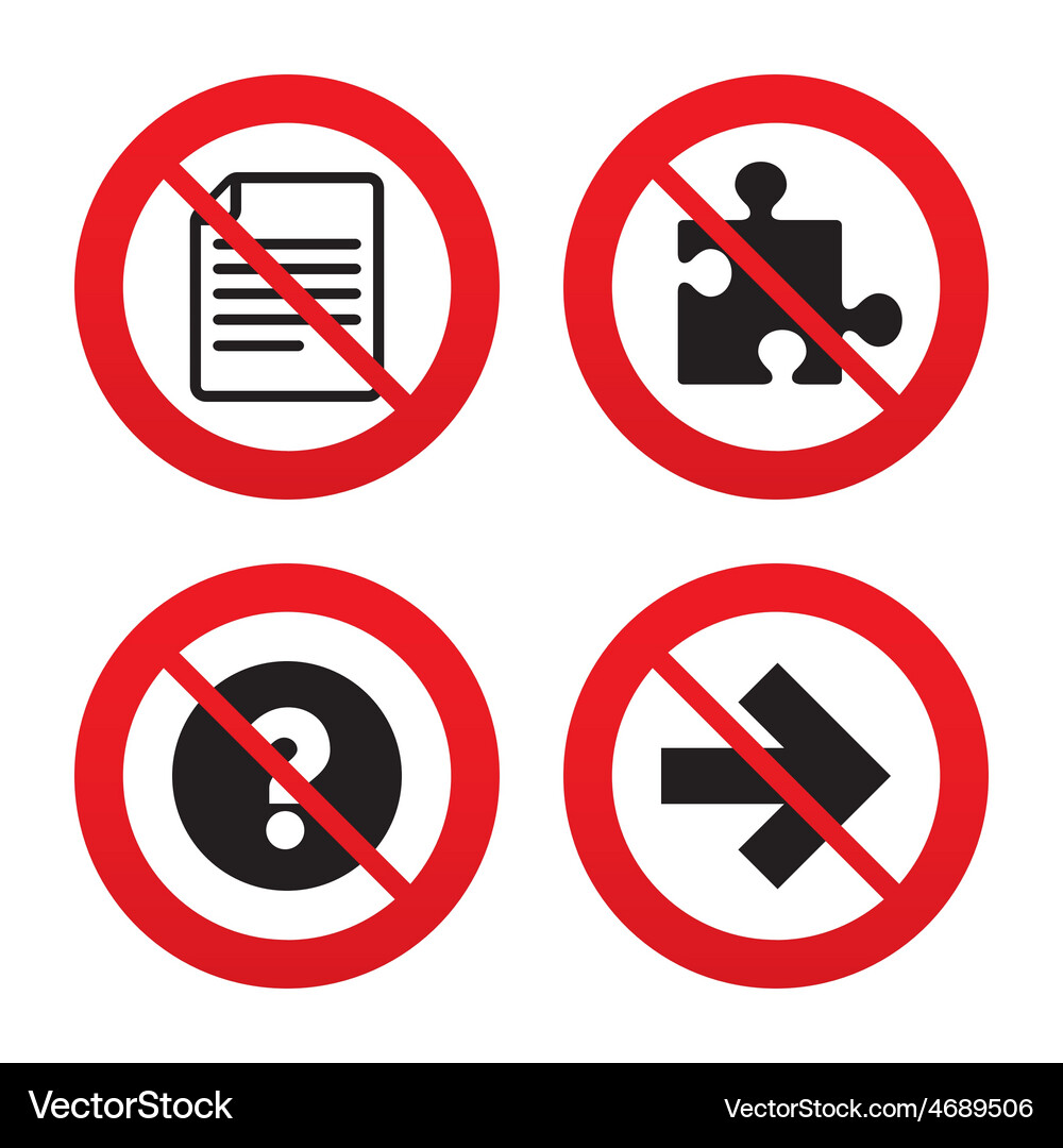 Question mark and puzzle signs file arrow Vector Image