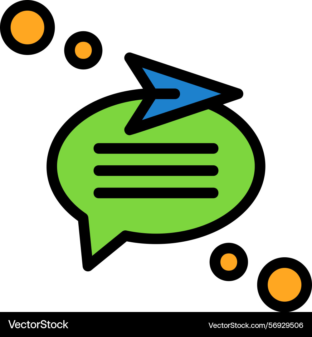 Send message line filled style icon design vector image