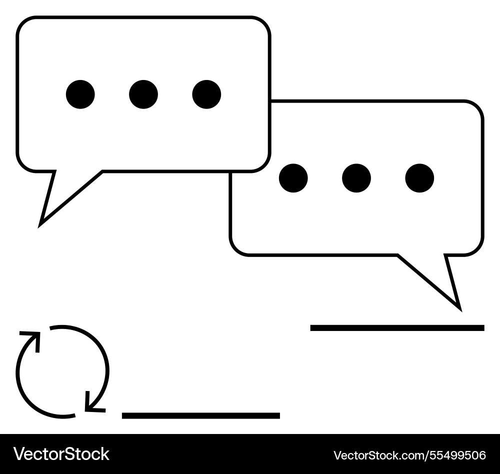 Speech bubbles with circular arrows representing Speech bubbles with circular arrows representing vector image
