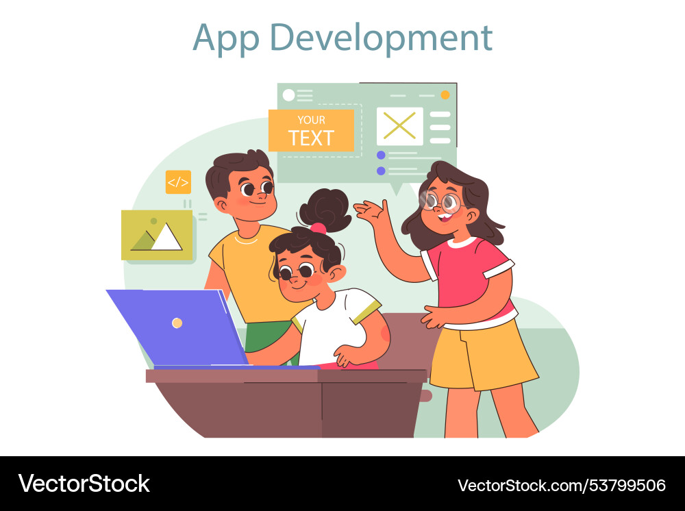 Tech camp for children computer science Tech camp for children computer science vector image
