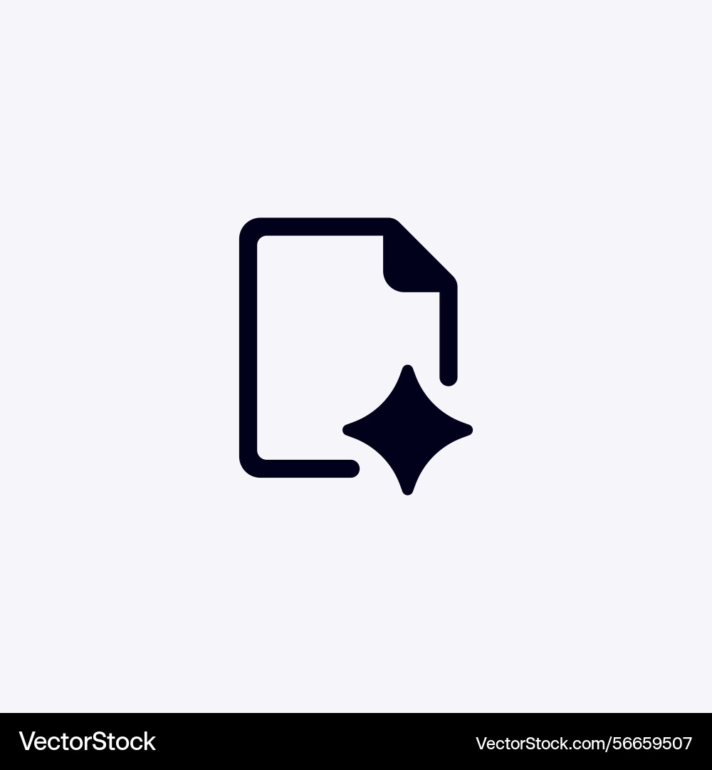 Ai document icon with star symbol representing Vector Image