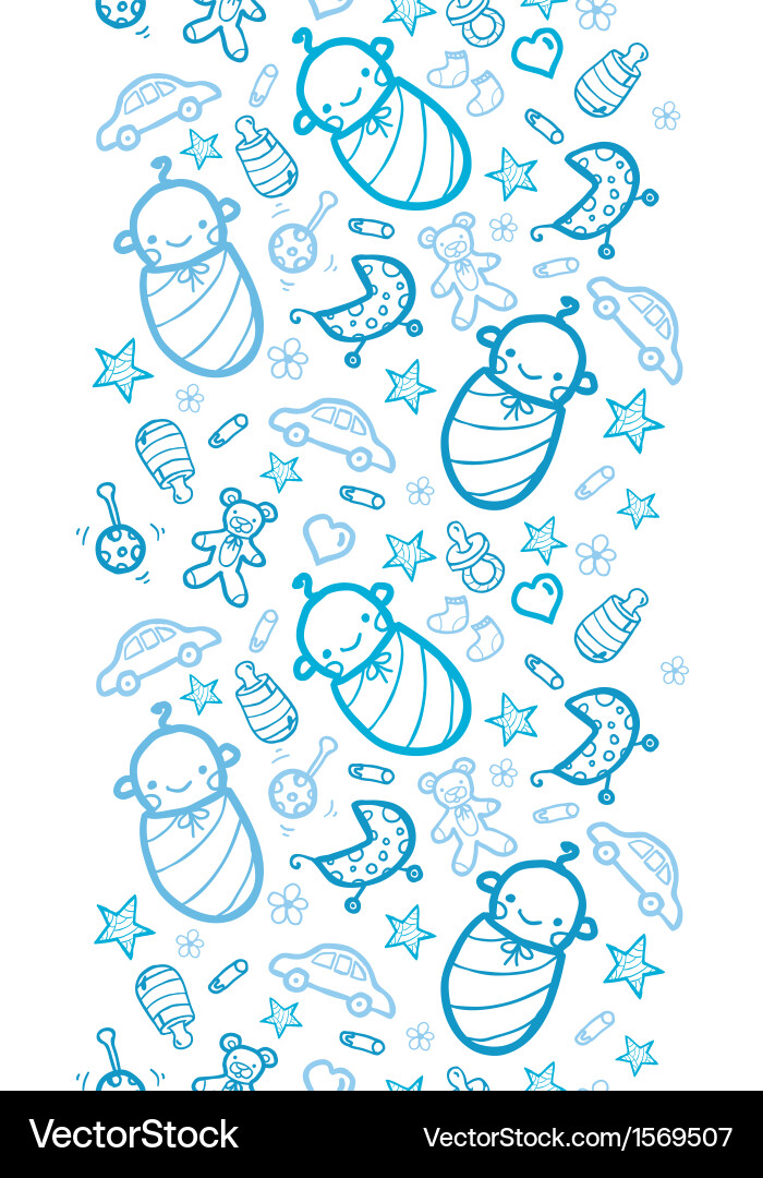 Baby Boy Pattern - Vertical Seamless vector image