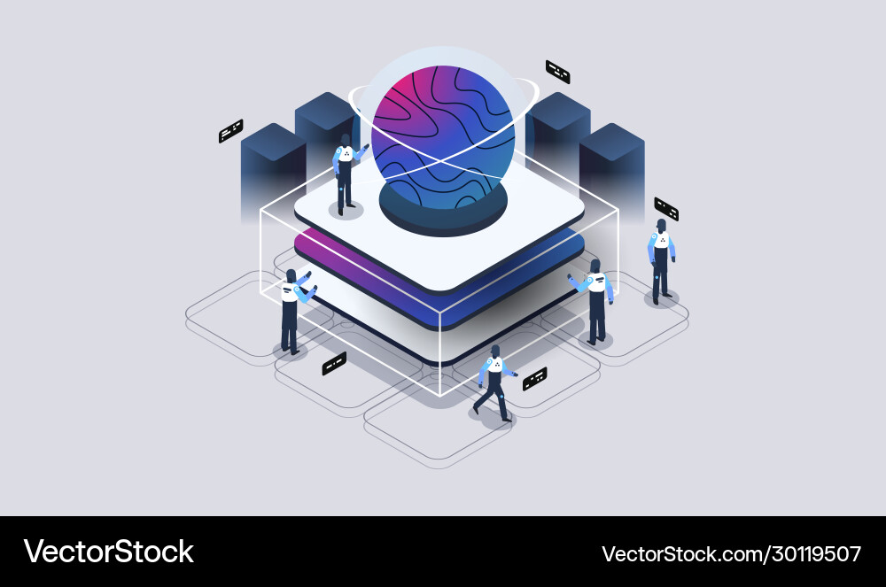 Big Data Processing Center vector image
