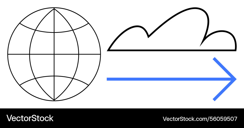 Data migration from global network to cloud Data migration from global network to cloud vector image