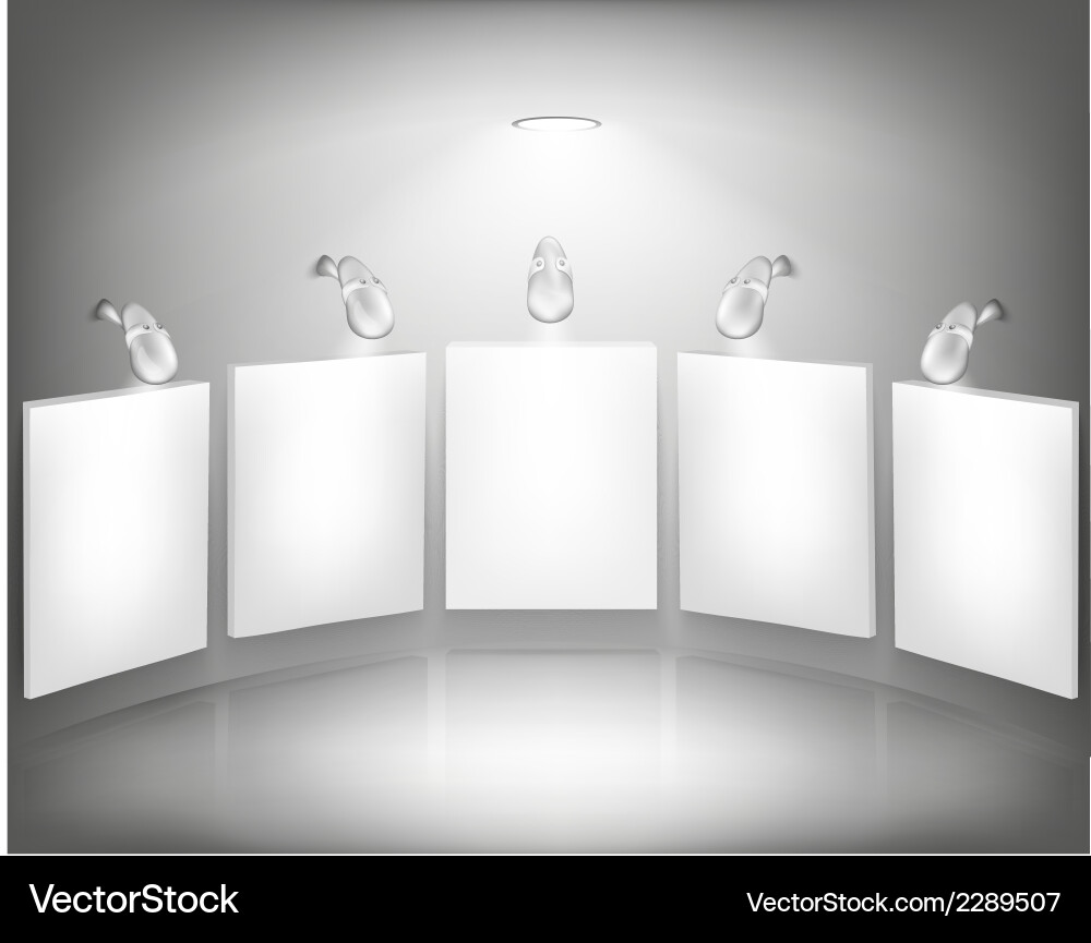 Gallery with empty frame vector image