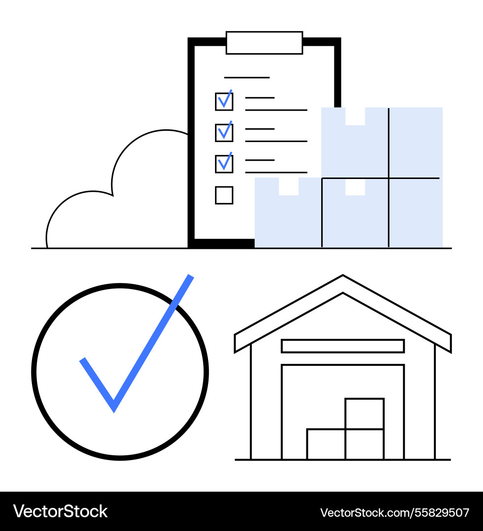 Inventory management process with checklist Vector Image