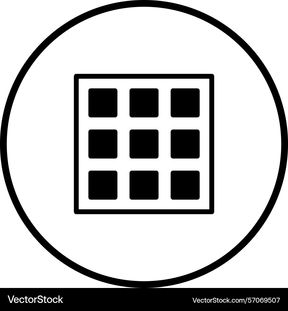 Menu icon with grid pattern inside a circle vector image