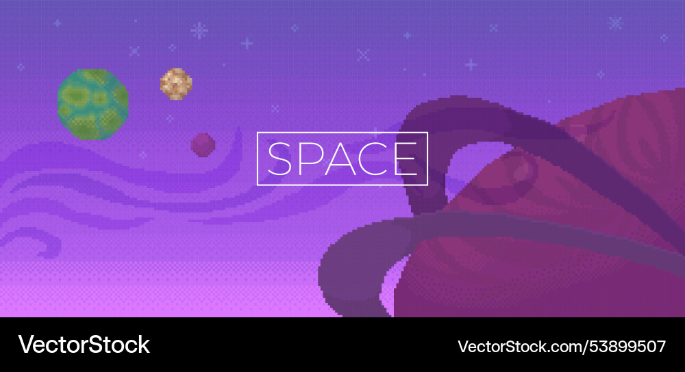 Mysterious outer space with planets and cosmic Mysterious outer space with planets and cosmic vector image
