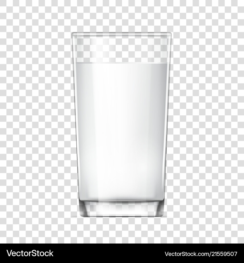 Realistische Glasbecher mit Milch Realistische Glasbecher mit Milch vektorbild