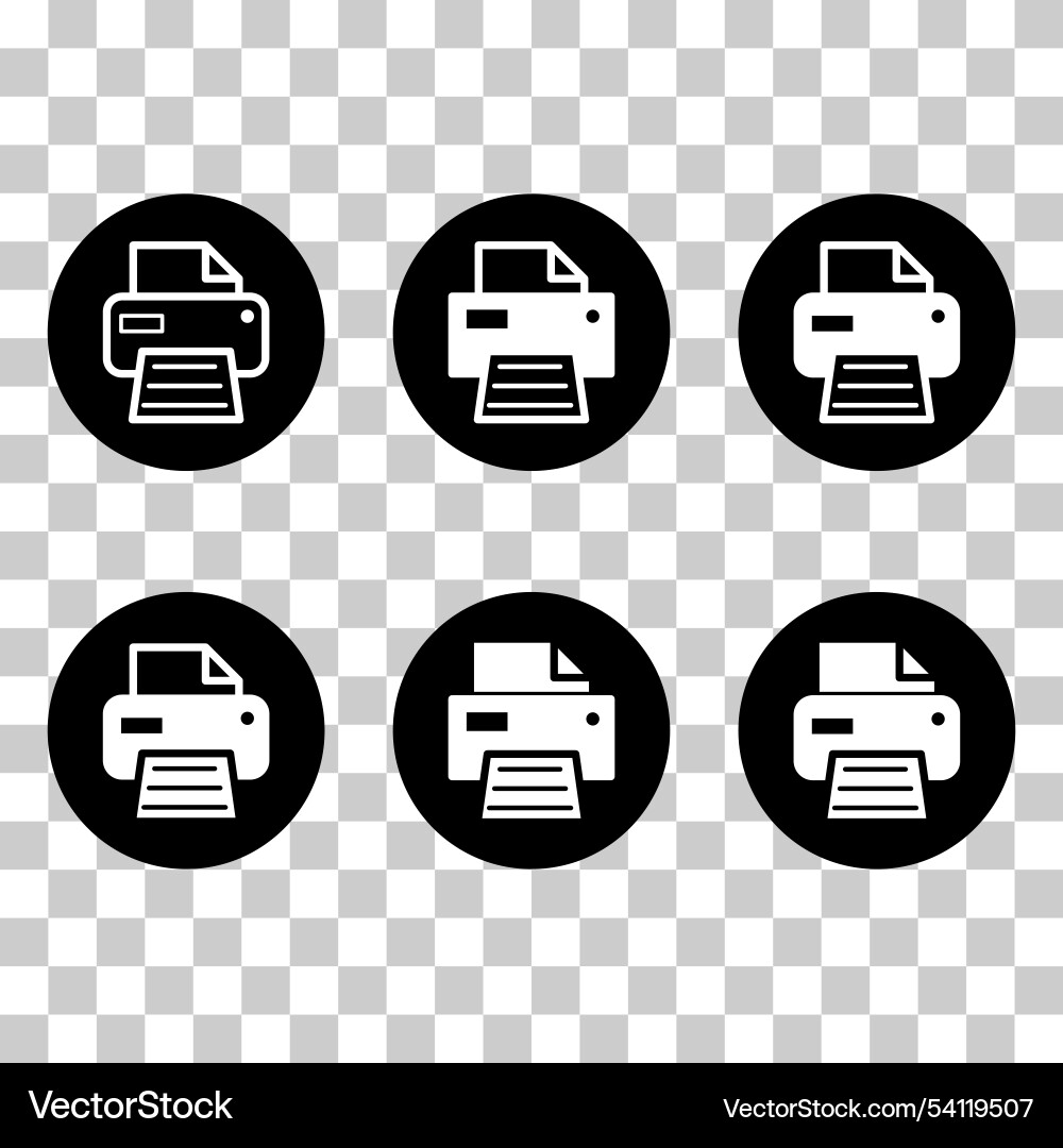 Set of printer document web icon printout machine Set of printer document web icon printout machine vector image