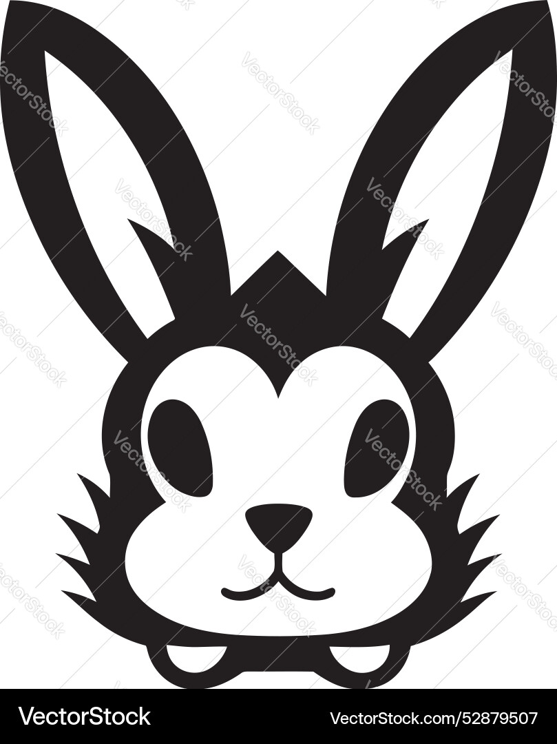 Vintage black bunny insignia rabbit symbol Vector Image