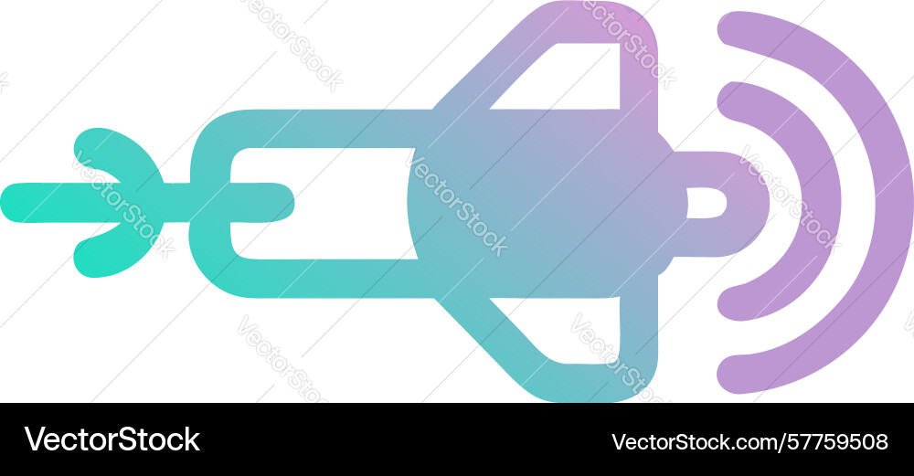 Abstract sound wave speaker icon with dynamic vector image