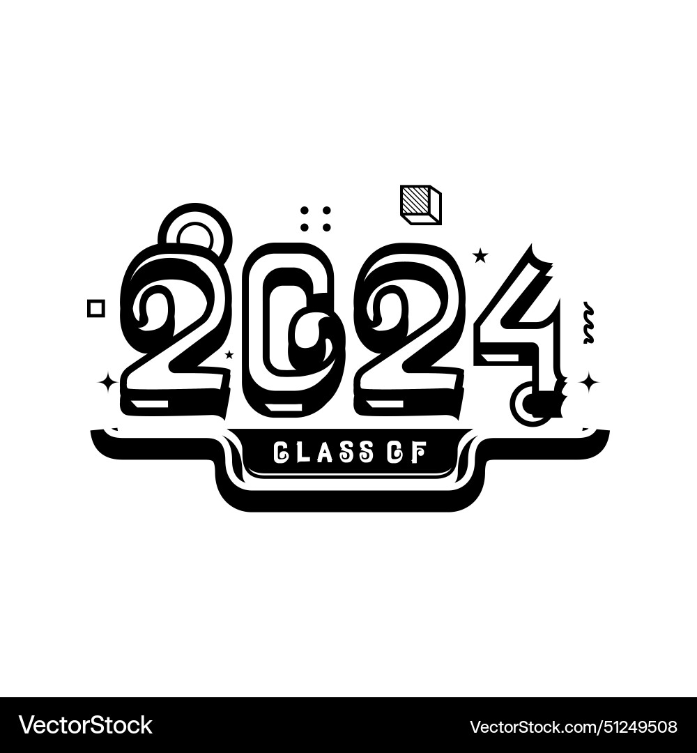 Class of 2024 typography design Vector Image