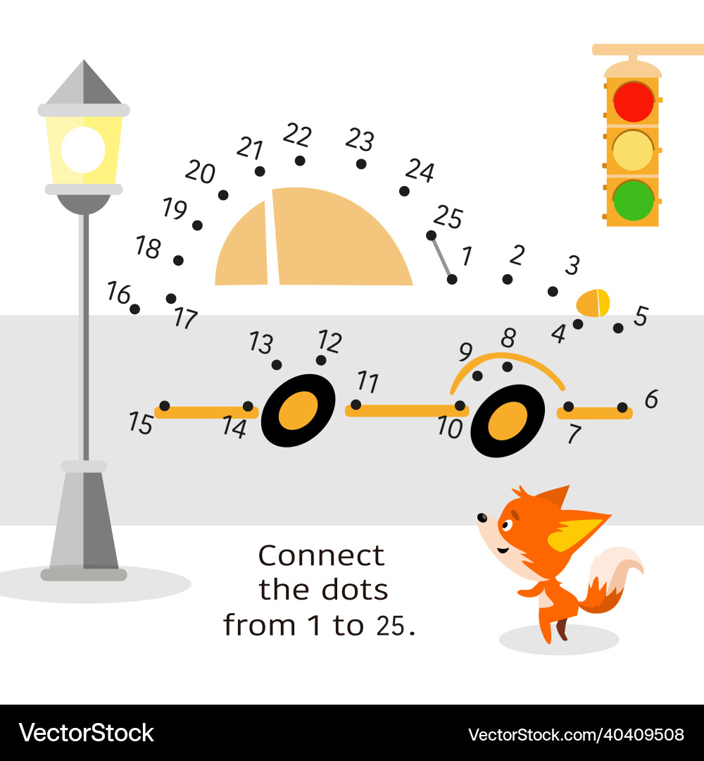 Connect the Dots: Number Game vector image