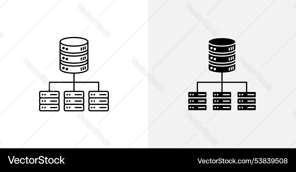 Database icon set Vector Image