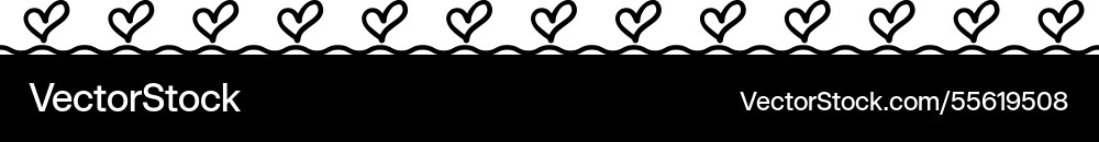 Heart border frame divider in horizontal line Heart border frame divider in horizontal line vector image