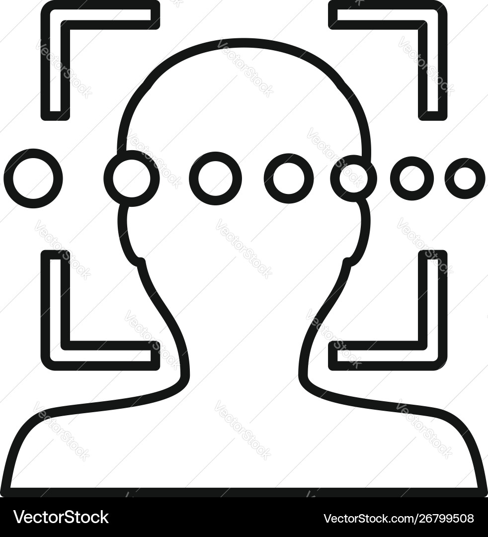 Loading face recognition icon outline style Loading face recognition icon outline style vector image