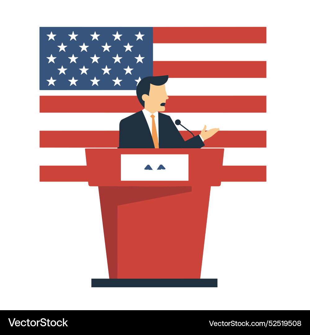 Politisch sprechend podium american flag Politisch sprechend podium american flag vektorbild