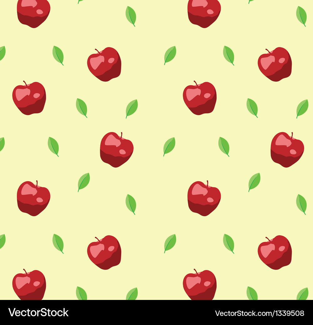 Red apple seamless pattern in retro style Vector Image