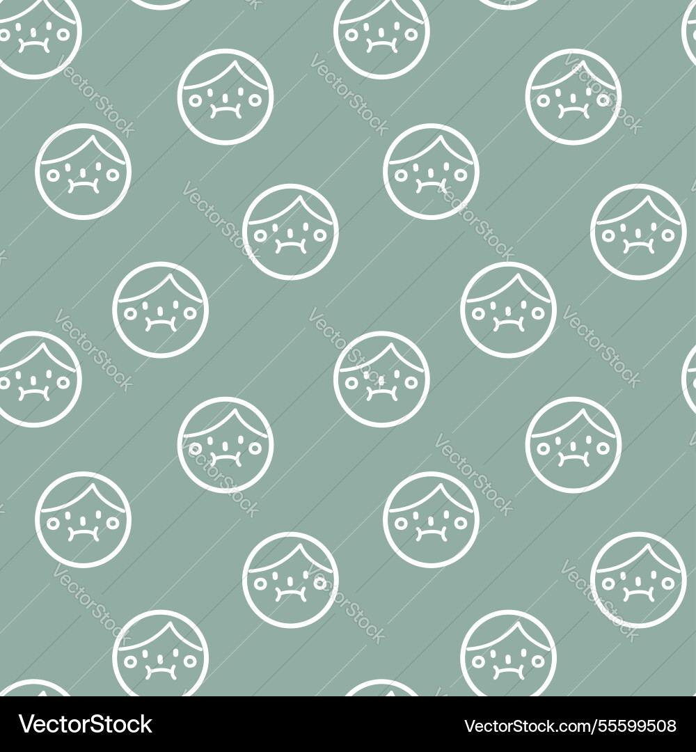 Seamless minimal smile line art repeat pattern vector image