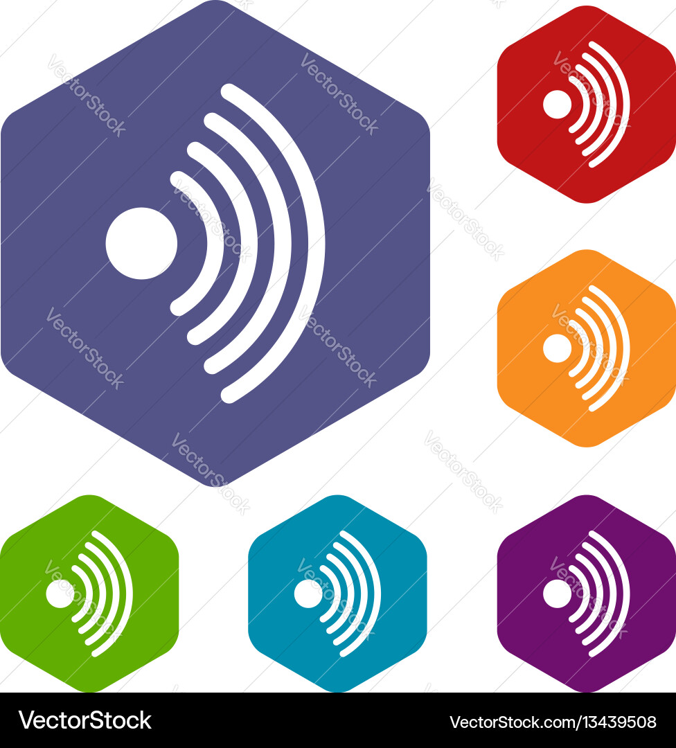 Wireless network symbol icons set Wireless network symbol icons set vector image