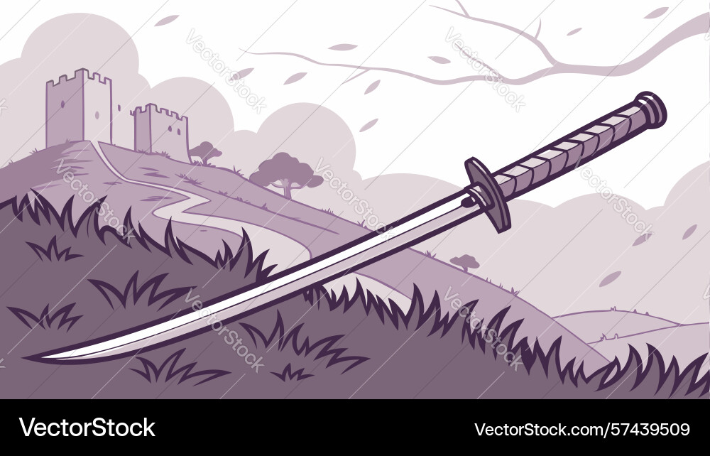 A mystical sword embedded in an enchanted Vector Image